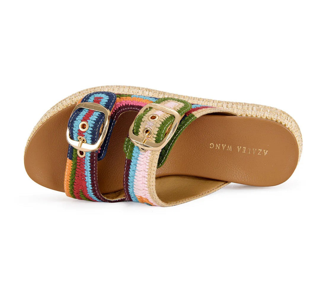 MULTI COLOR CROCHET PLATFORM SANDAL