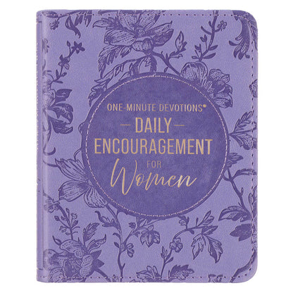 PURPLE FLORAL FAUX LEATHER ONE-MINUTE DEVOTIONS &