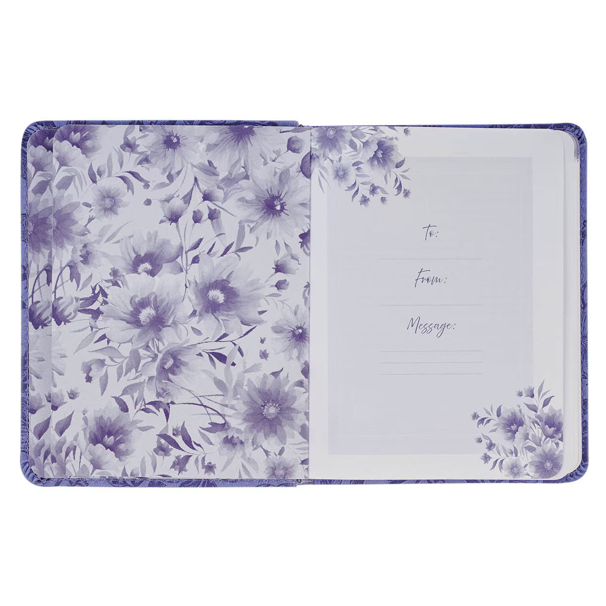 PURPLE FLORAL FAUX LEATHER ONE-MINUTE DEVOTIONS &