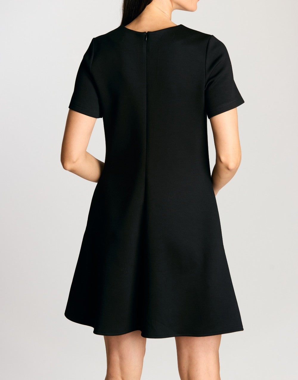 BLACK PCILL BUTTER MODAL SHORT SLEEVE TAILORED MINI DRESS