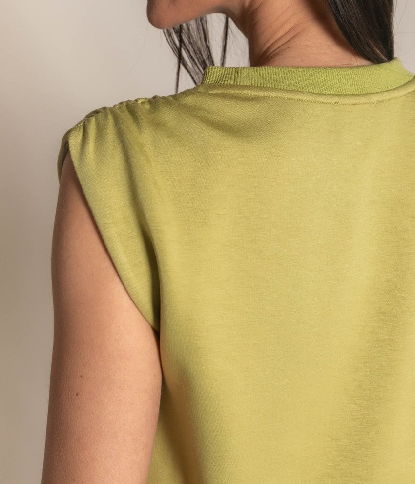 LEMON GRASS PCILL BUTTER MODAL MUSCLE TEE MINI DRESS