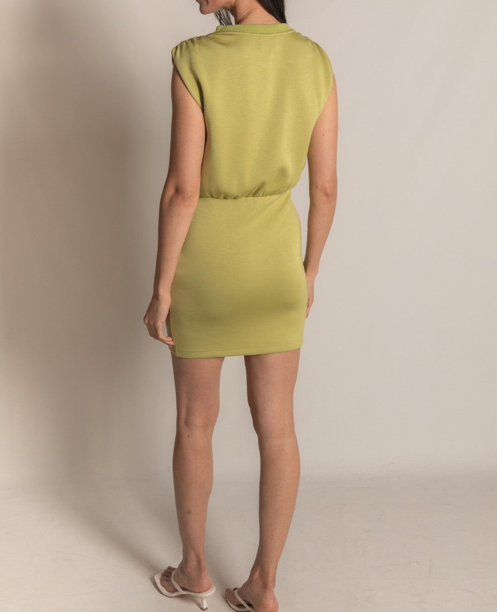 LEMON GRASS PCILL BUTTER MODAL MUSCLE TEE MINI DRESS