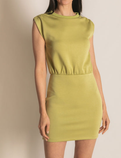 LEMON GRASS PCILL BUTTER MODAL MUSCLE TEE MINI DRESS