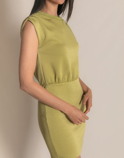 LEMON GRASS PCILL BUTTER MODAL MUSCLE TEE MINI DRESS