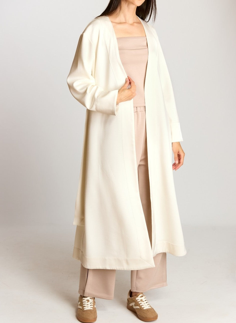 IVORY PCILL BUTTER MODAL SATIN CONTRAST ROBE