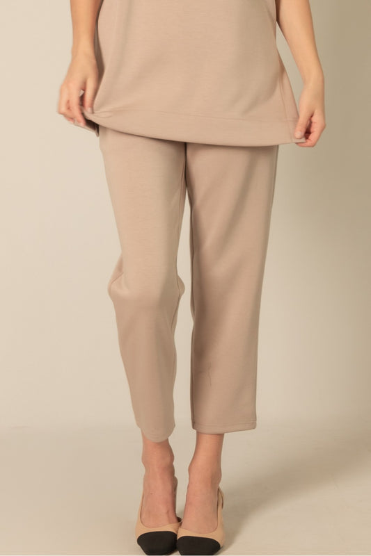 TAUPE PCILL BUTTER MODAL ANKLE PANTS