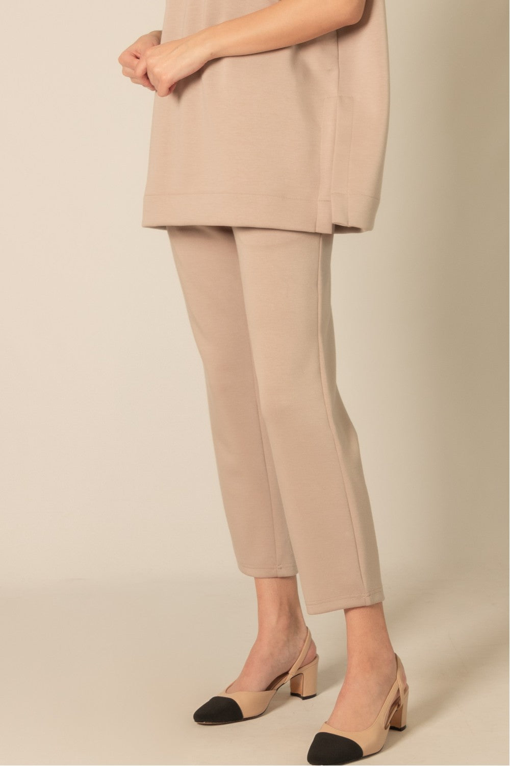 TAUPE PCILL BUTTER MODAL ANKLE PANTS