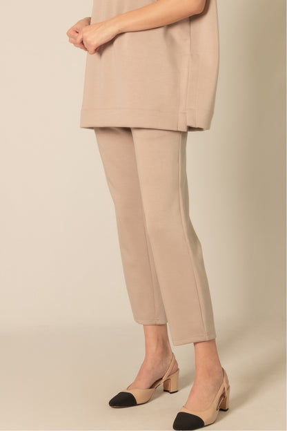 TAUPE PCILL BUTTER MODAL ANKLE PANTS