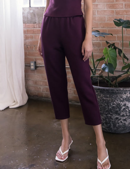 PORT WINE PCILL BUTTER MODAL ANKLE LENGTH PANTS