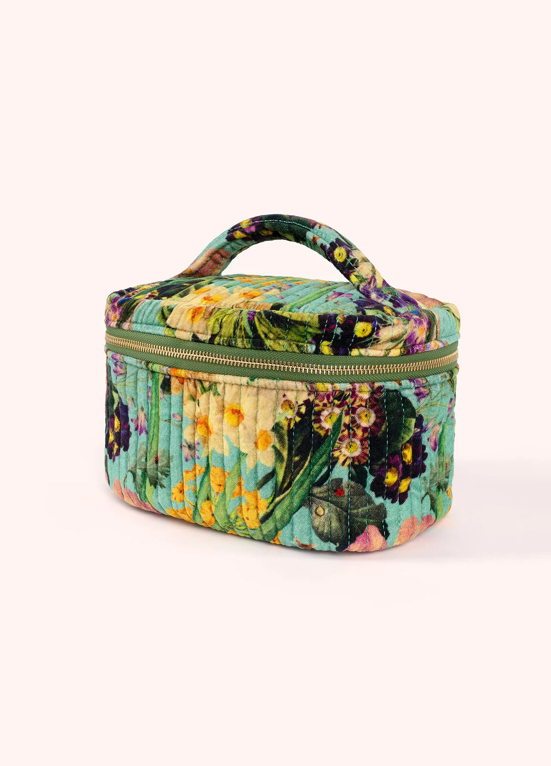 SPRING FLORA QUILTED VELVET VANITY CASE