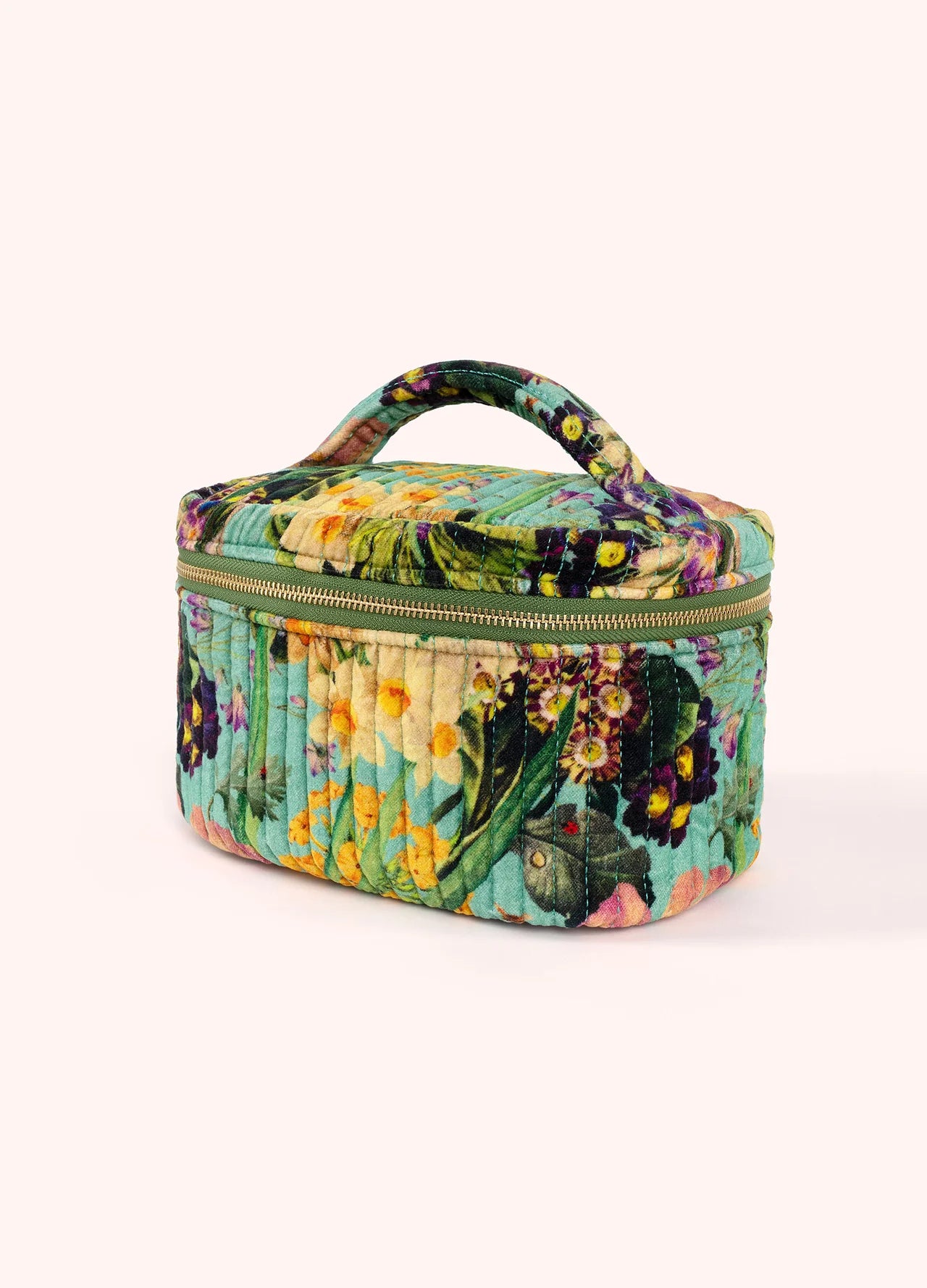 SPRING FLORA QUILTED VELVET VANITY CASE