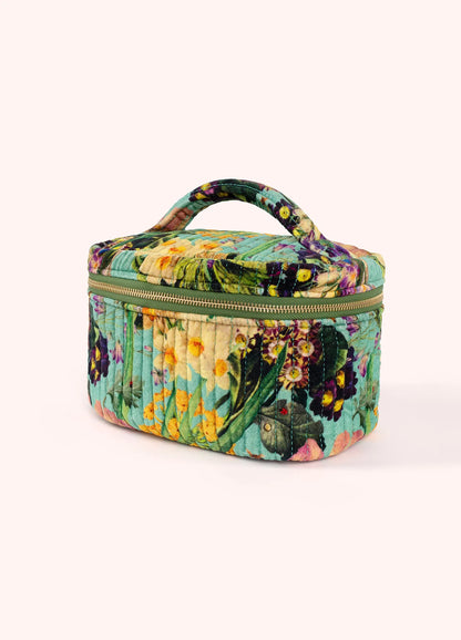 SPRING FLORA QUILTED VELVET VANITY CASE