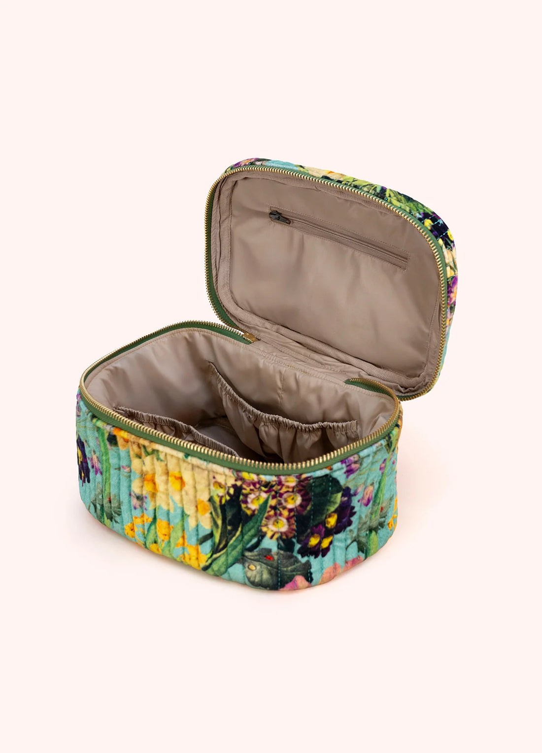 SPRING FLORA QUILTED VELVET VANITY CASE
