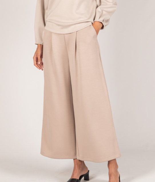 TAUPE PCILL BUTTER MODAL WIDE LEG PANT