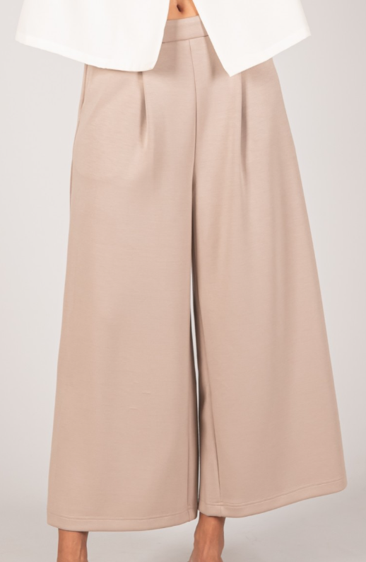 TAUPE PCILL BUTTER MODAL WIDE LEG PANT