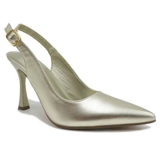 GOLD SLING BACK HEEL