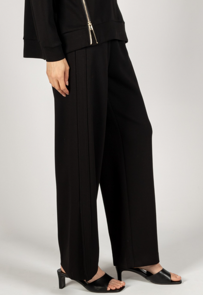 BLACK PCILL SIDE BINDING WIDE LEG PANTS