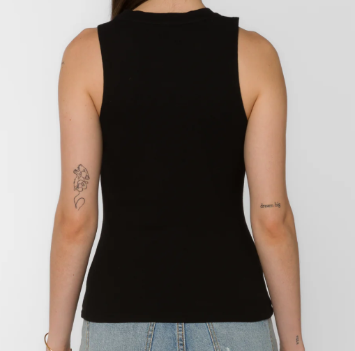 BLACK RIBBED TANK