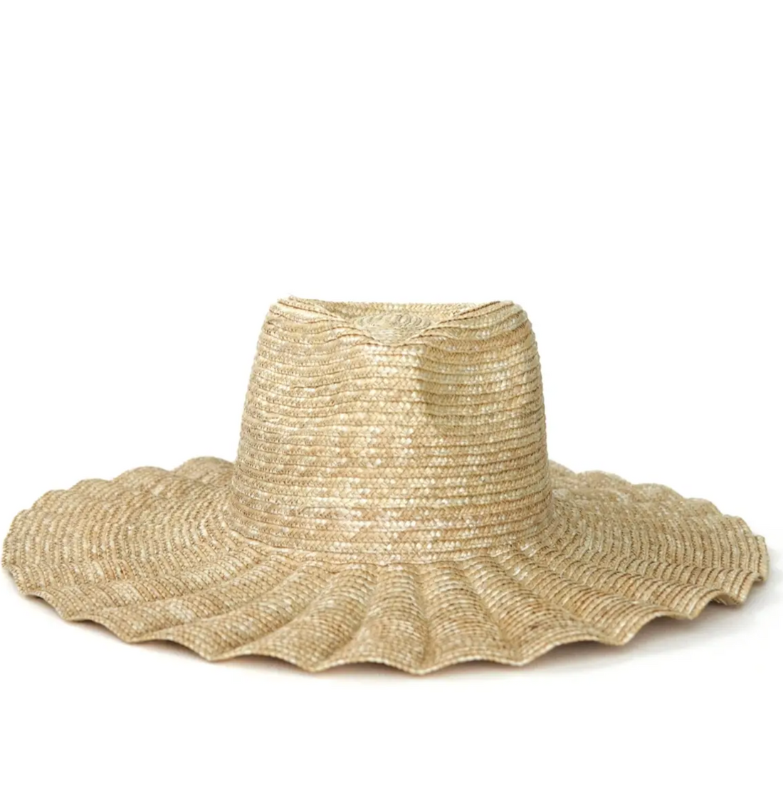 NATURAL WIDE WAVY BRIM NALU STRAW HAT