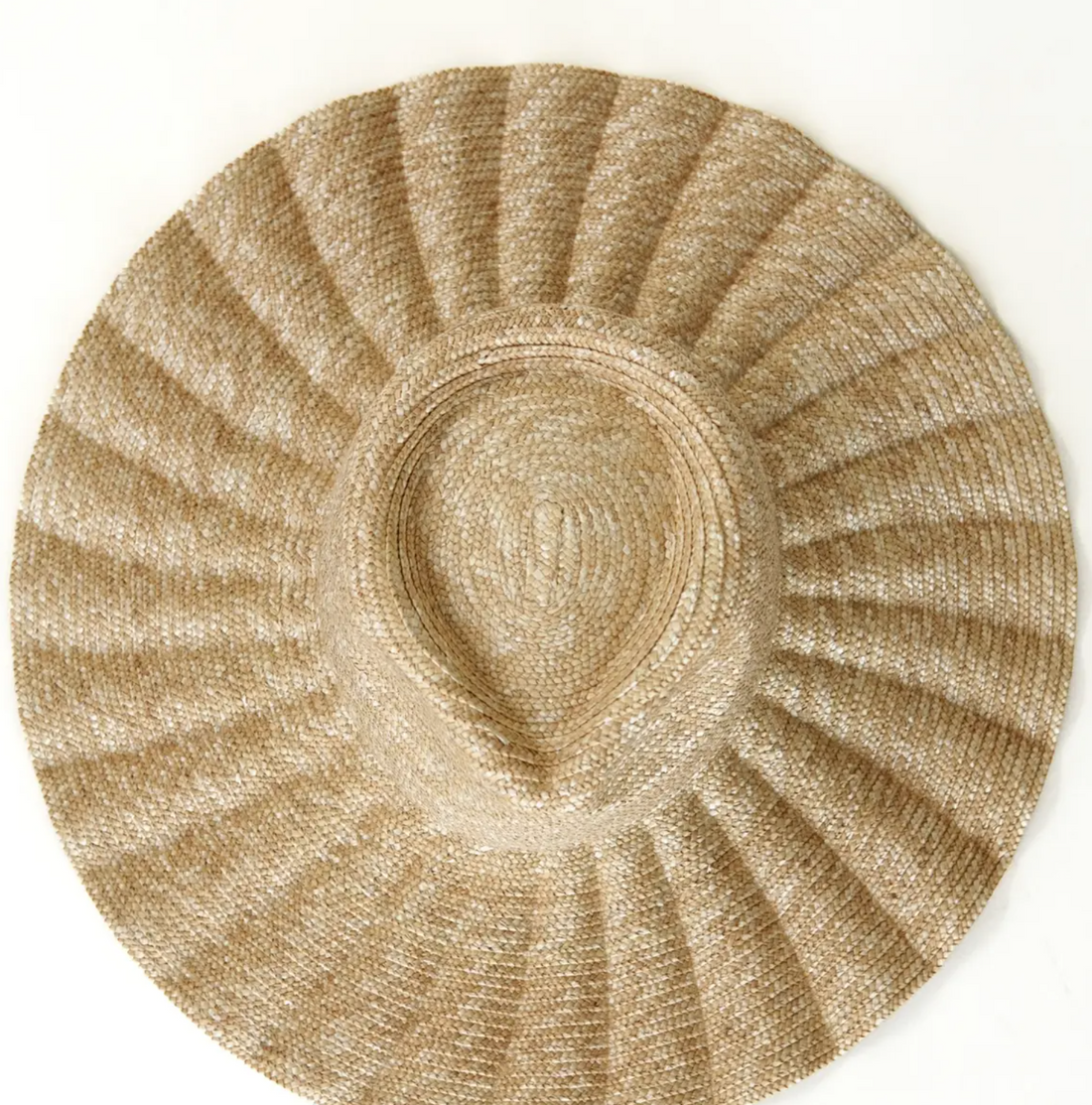 NATURAL WIDE WAVY BRIM NALU STRAW HAT