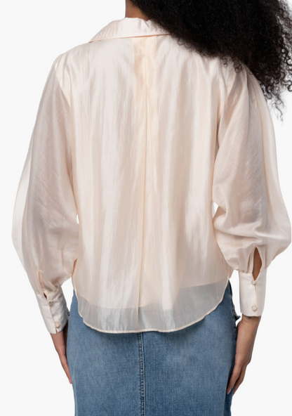 CREAM QUARTER ZIP WITH TOP STITCH DETAIL GEORGINA TOP