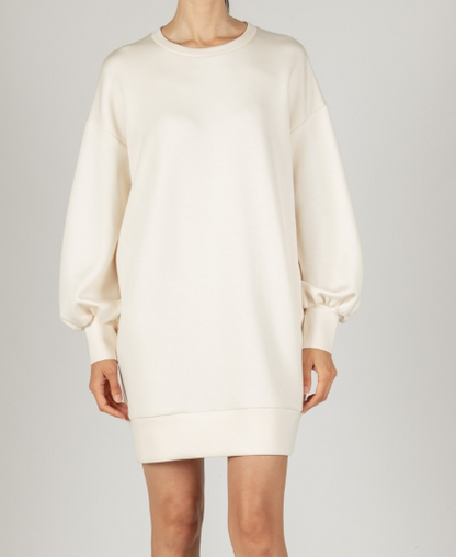 EGGSHELL PCILL MODAL DROPPED SHOULDER DRESS