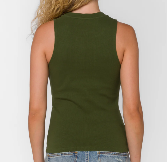 FERN GREEN RIBBED TANK