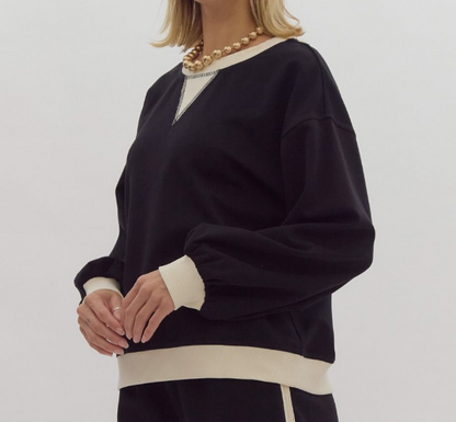 BLACK LONG SLEEVE PULLOVER SET