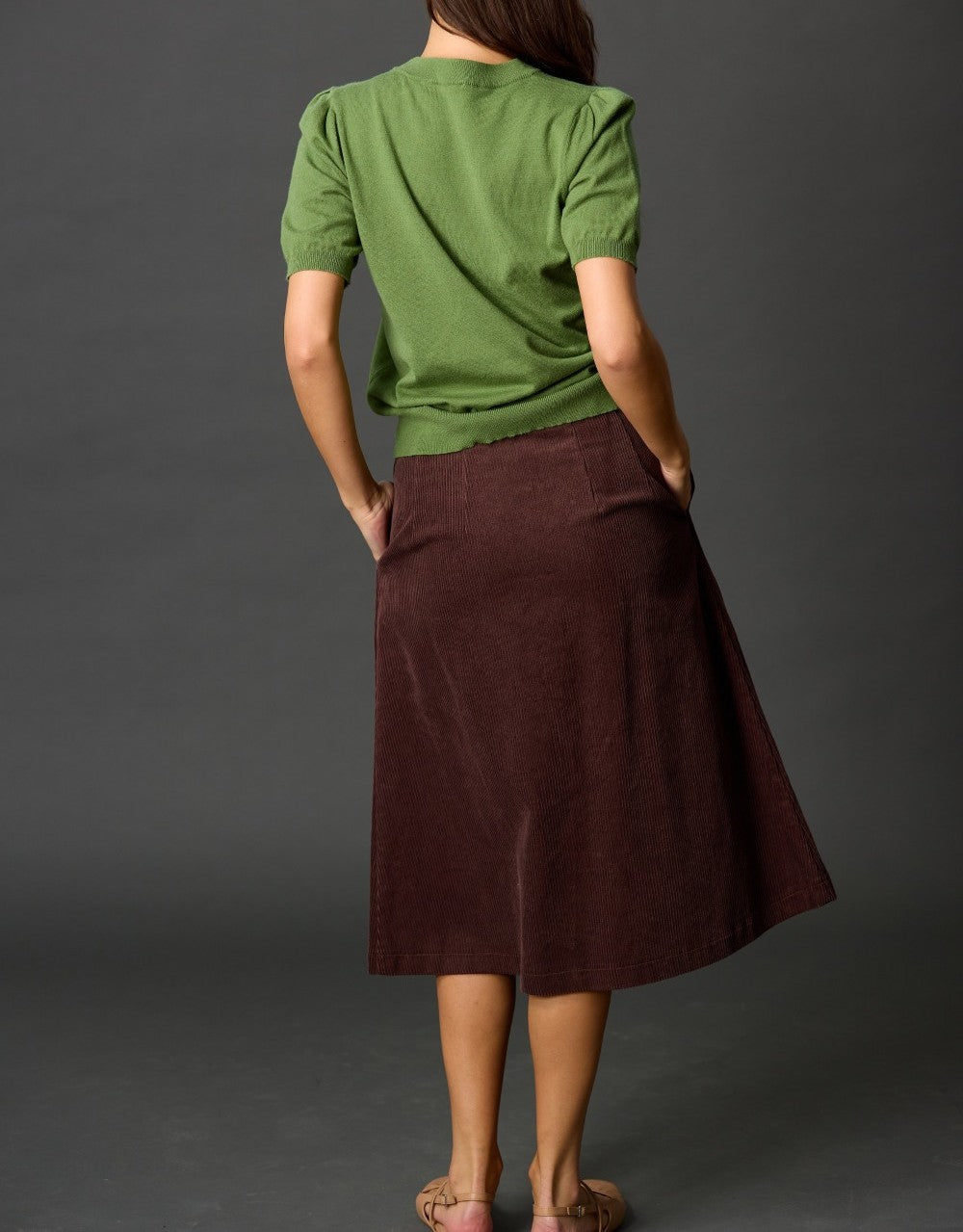 SPRUCE KNIT SHORT PUFF SLEEVE TOP