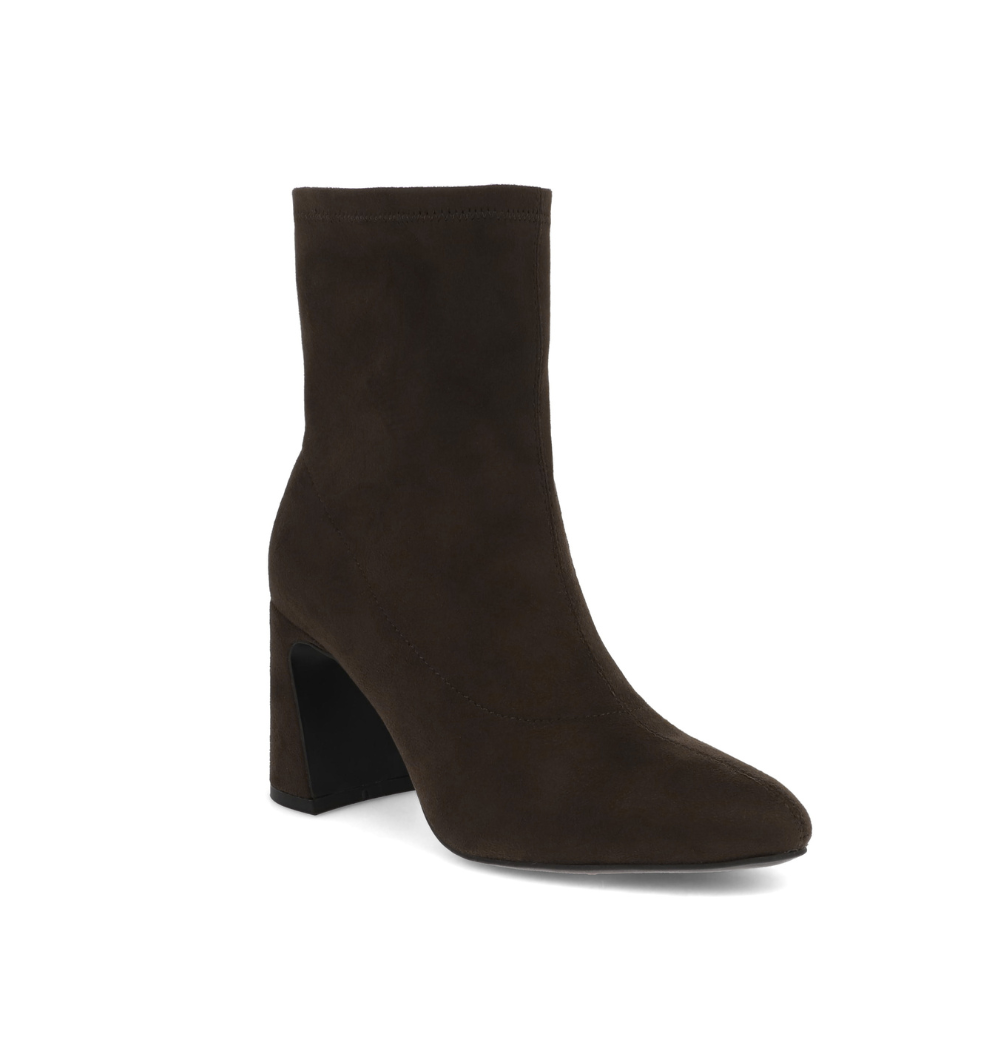 CHOCOLATE BROWN SUEDE THIVA ANKLE BOOT