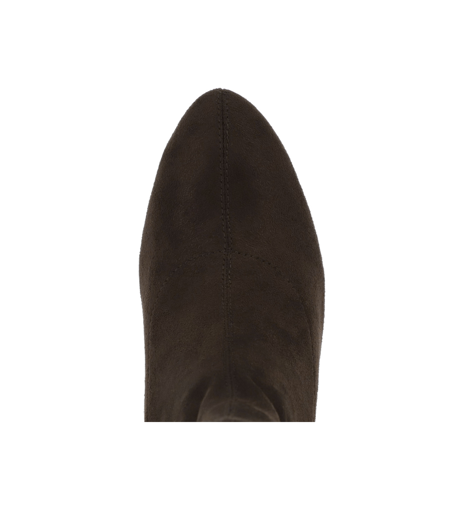 CHOCOLATE BROWN SUEDE THIVA ANKLE BOOT