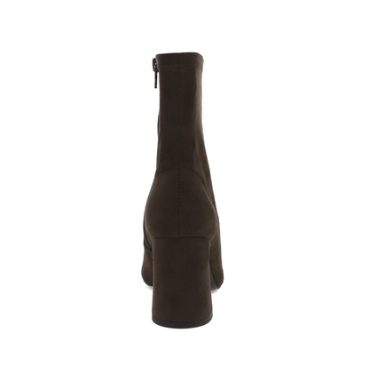 CHOCOLATE BROWN SUEDE THIVA ANKLE BOOT