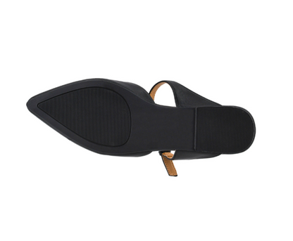 BLACK WANNA GRAB DRINKS POINTED TOE MARY JANE SLIP ON MULE