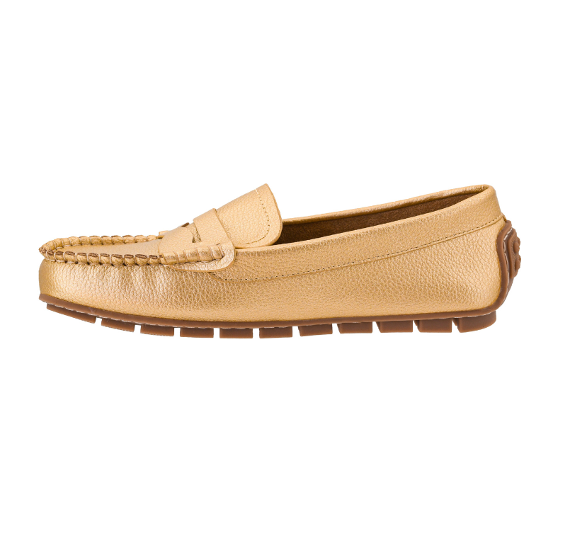 GOLD PEBBLE PENNY FOR YOUR THOUGHTS MOCCASIN LOAFER