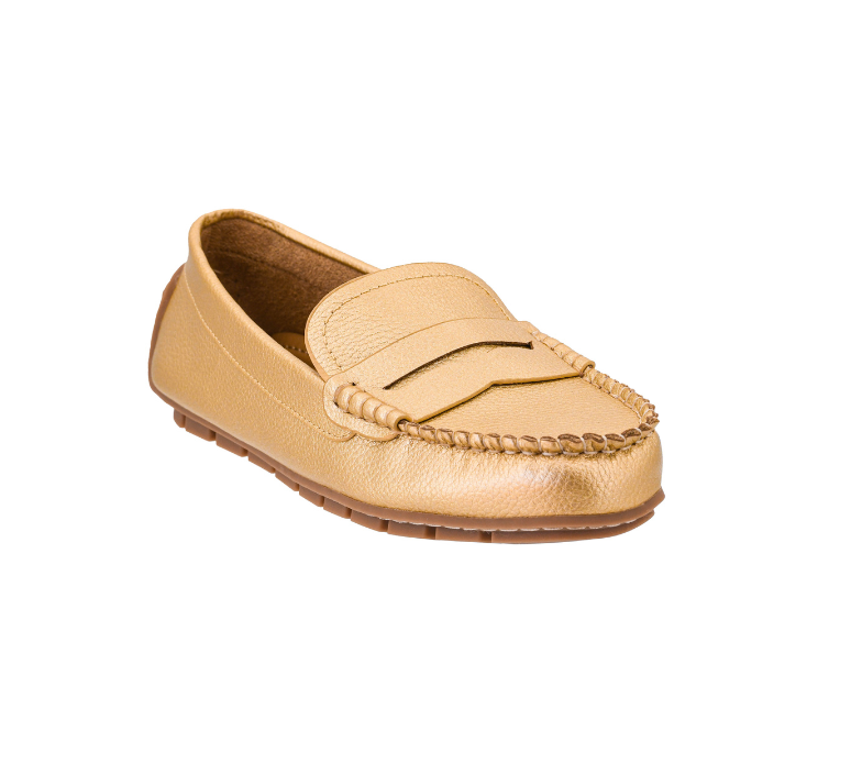 GOLD PEBBLE PENNY FOR YOUR THOUGHTS MOCCASIN LOAFER