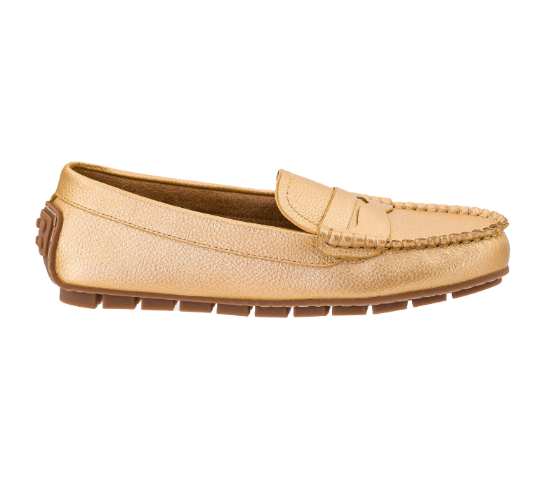 GOLD PEBBLE PENNY FOR YOUR THOUGHTS MOCCASIN LOAFER
