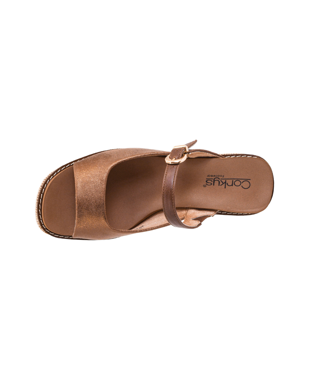 BRONZE COMBO TREAT YOURSELF PLATFORM WEDGE HEEL SANDAL