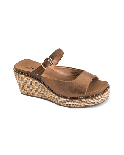 BRONZE COMBO TREAT YOURSELF PLATFORM WEDGE HEEL SANDAL
