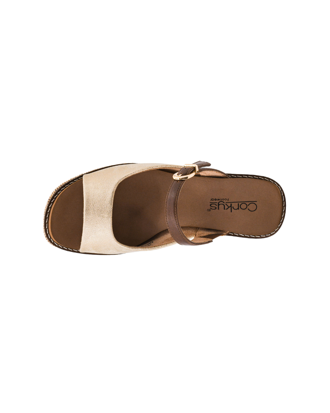 GOLD COMBO TREAT YOURSELF PLATFORM WEDGE HEEL SANDAL