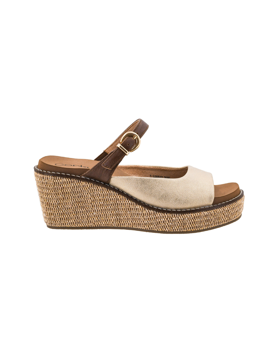 GOLD COMBO TREAT YOURSELF PLATFORM WEDGE HEEL SANDAL