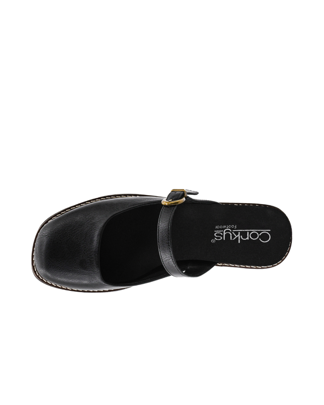 BLACK CLOSED TOE ME TIME MARY JANE PLATFORM WEDGE HEEL