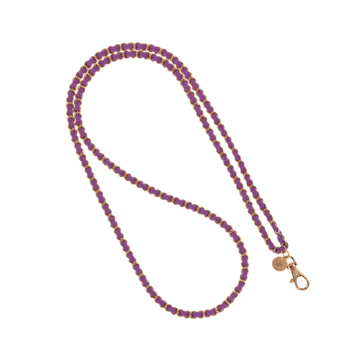 DEEP PURPLE &amp; GOLD CROSSBODY PHONE CHAIN