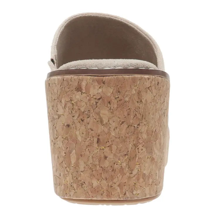 SAND SUEDE ROUND TOE CLOG SIYA WEDGE