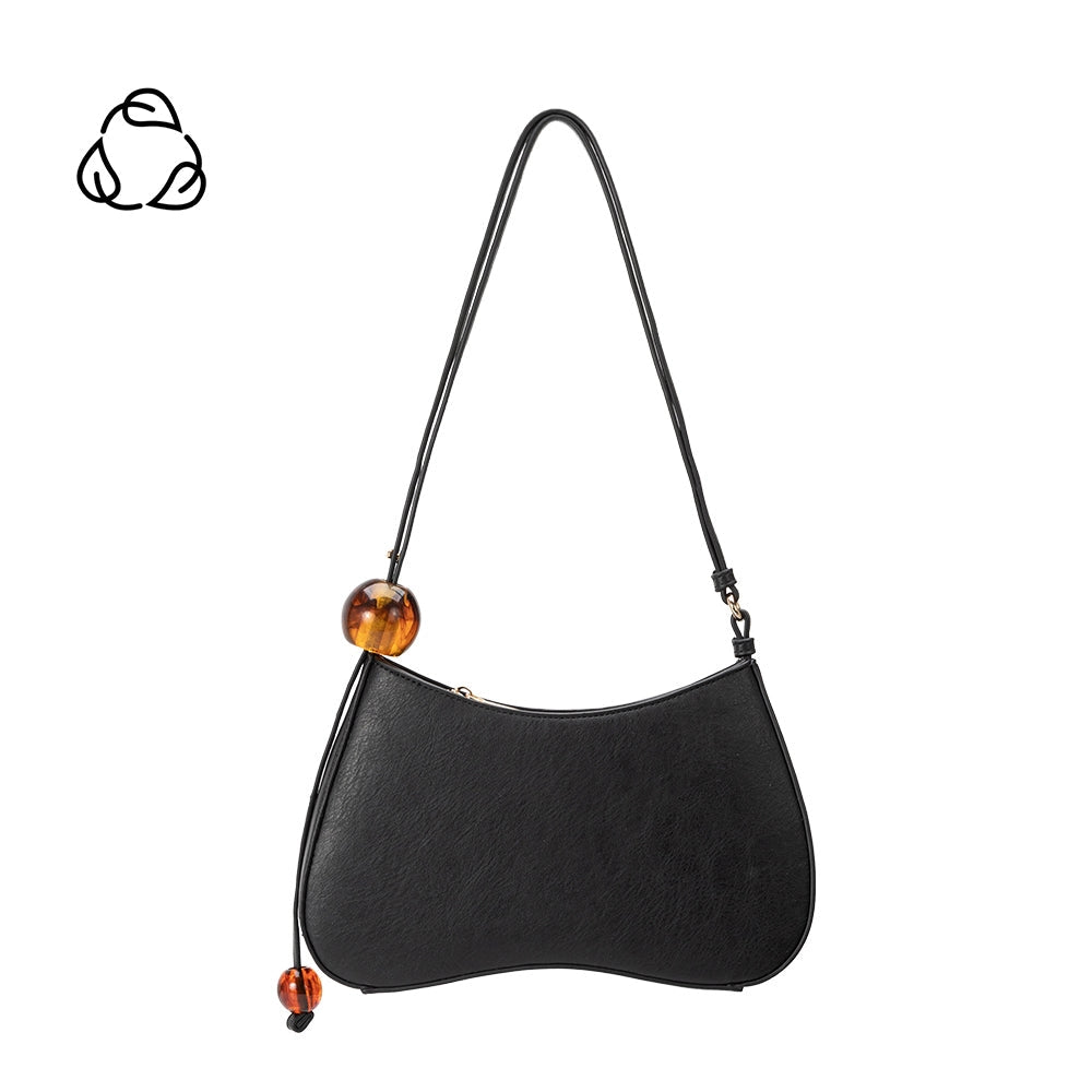 BLACK PILAR RECYCLED VEGAN SHOULDER BAG