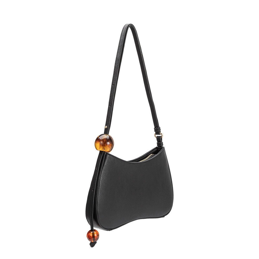 BLACK PILAR RECYCLED VEGAN SHOULDER BAG