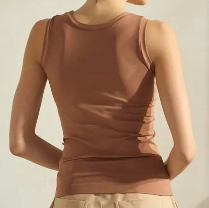 COFFEE SEAMLESS ROUND NECK TANK