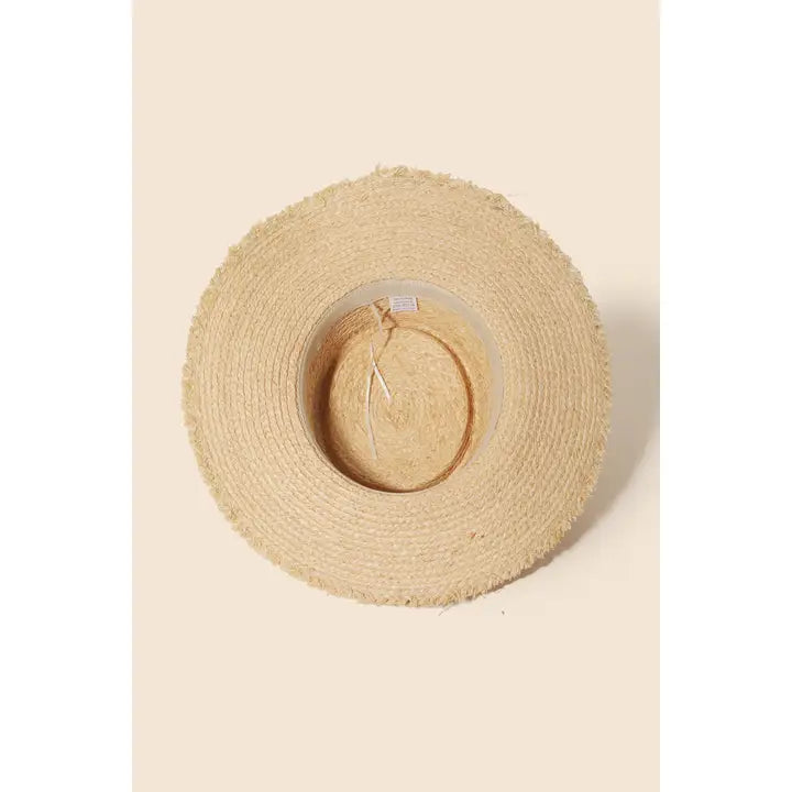 NATURAL/BLACK RIBBON BOW STRAP STRAW SUN HAT