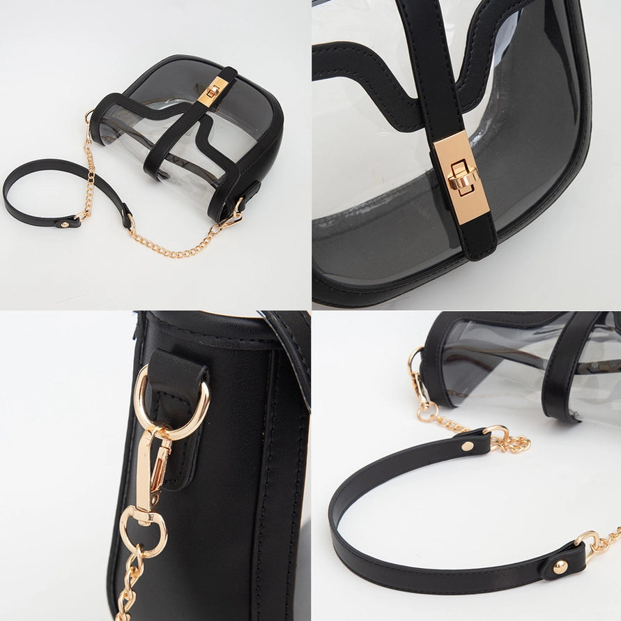 LEOPARD CLEAR SADDLE BAG