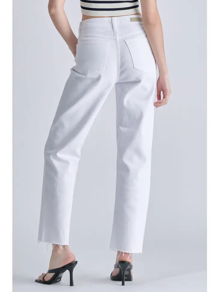 WHITE HIGH RISE STRAIGHT JEAN