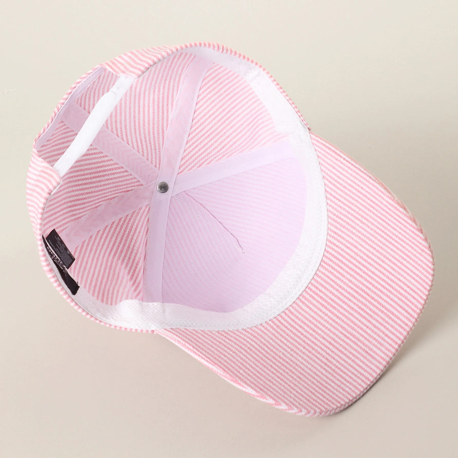 PINK/WHITE SEERSUCKER STRIPE &